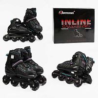 Ролики дитячі Best Roller 39118-20 L (розсувні, розмір 39-41, колеса: 4/Ø72 мм/PU, в один ряд, гальмо: заднє, підсвітка, сумка)