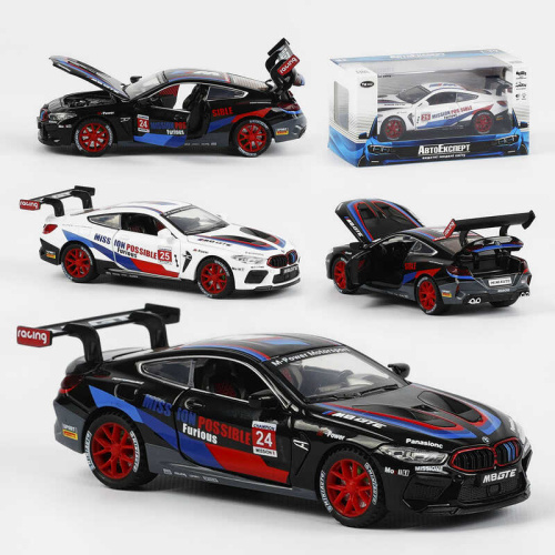 Машинка LF-04839 "Авто Експерт" 2 кольори, металопластик, 1:32, звук, світло, інерція, відчиняються двері, багажник, капот, у коробці