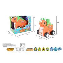 Машинка м`яка QL 8903 C-5 “Динозавр”, звуки транспорту, веселі мелодії, вібрація, знімний чохол, гумові шини, на батарейках, в коробці