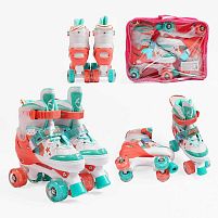 Ролики дитячі Best Roller 16934-644 S (розмір 31-34, колеса: 4/Ø45 мм/PU, в два ряда, гальмо переднє, підсвітка, сумка)