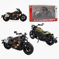 Мотоцикл BG 74-102 "Мото Експерт", 2 кольори, металопластик, масштаб 1:12, прогумовані колеса, підсвічування, звук, амортизація, платформа, в к