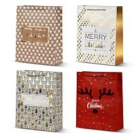 Пакет новорічний паперовий L "Christmas notes" 31*42*12см Stenson R33015-L