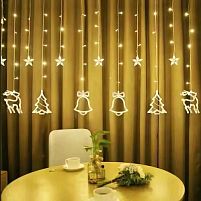 Гірлянда-фіранка світлодіодна "Christmas lights" 2.5*0.85м 120led Stenson (R92657)