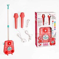 Караоке 1092 підсвічування, 2 мікрофони, дитячі мелодії, підключення до MP3, регулювання гучності, функція запису, зміна голосу, мільтимедійний