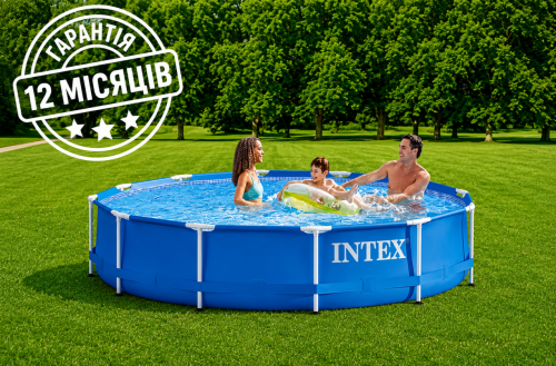 Каркасний басейн Intex 28210 (76*366 см., об'єм: 6503 л. серія: Metal Frame)