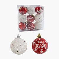 Новорічні прикраси C 67261 9 штук, кульки, D = 5,5 см, у слюді