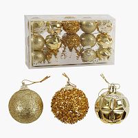 Новорічні прикраси C 67304 15 штук, кульки, D = 5 см, у слюді