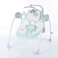 Крісло-гойдалка для немовлят з електро-заколисуванням El Camino ME 1075 TEDDY Mint Animals (механізм гойдання: маятник)