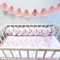 Бортик у ліжко "Косичка" 53394 тканина ПЛЮШ Minky, наповнювач СИНТЕПУХ, розмір 120*18 см "Bimbo"