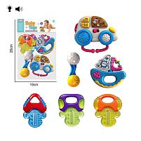 Набір брязкалець 8431 A-6 “Машинка“, підсвічування, веселі мелодії, звуки, 2 режими гучності, гумові прорізувачі, в пакеті