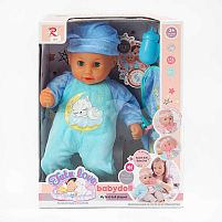 Пупс 6632 м’якотілий, п’є з пляшечки, закриває очі, аксесуари, музичний чіп, висота 36 см, в коробці