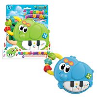 Піаніно 61475 "WToys", 2 кольори, ОЗВУЧУВАННЯ УКРАЇНСЬКОЮ МОВОЮ, “Слоненя”, ноти, казки, пісні, цифри, підсвічування, пальчикова гра, в коробці