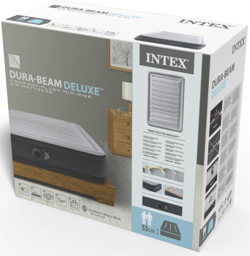 Надувне ліжко Intex 67768 (33*137*191 см, півтораспальне, вбудований електронасос 220V, до 272 кг) фото 5