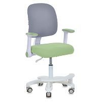 Крісло дитяче Bambi M 6250-5 (колеса: 6 шт, Ø5 см, гумове покриття, підлокітники, пластик/метал, спинка: тканина, сірий/зелений)