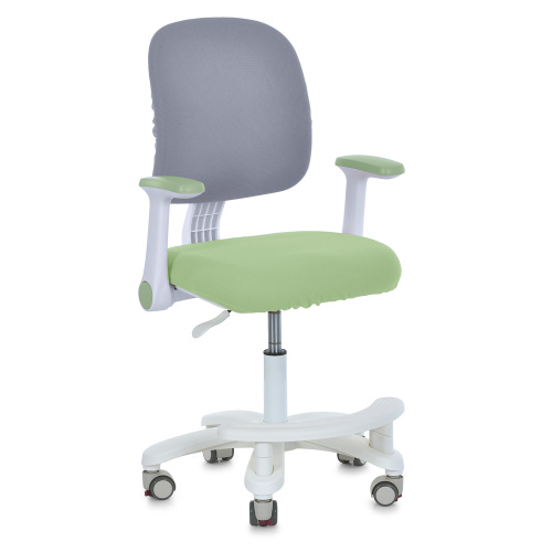 Крісло дитяче Bambi M 6250-5 (колеса: 6 шт, Ø5 см, гумове покриття, підлокітники, пластик/метал, спинка: тканина, сірий/зелений)