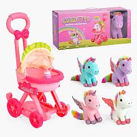 Єдиноріг з аксесуарами 933-31 E візочок, висота 23 см, пляшечка, в коробці