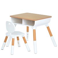 Дитячий столик El Camino ME 1204-13 (стілець, 2 ящ, поличка, пластик, стіл: □55*69 см, ↑49-56 см, стілець: □34*35 см, ↑46-50 см, сидіння: ↑27-30,5 см)