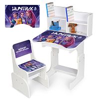 Парта шкільна Bambi N 2071-32-1 «KpopDemonHunter» (59*69*73 см, регульована висота стільниці, стілець, підніжка, полиця для книг, ящик під стільницею)
