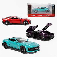 Машинка TX 41222 "Авто Експерт", 3 види, металопластик, масштаб 1:22, світло, звук, інерція, відчиняються двері, багажник та капот, в коробці,