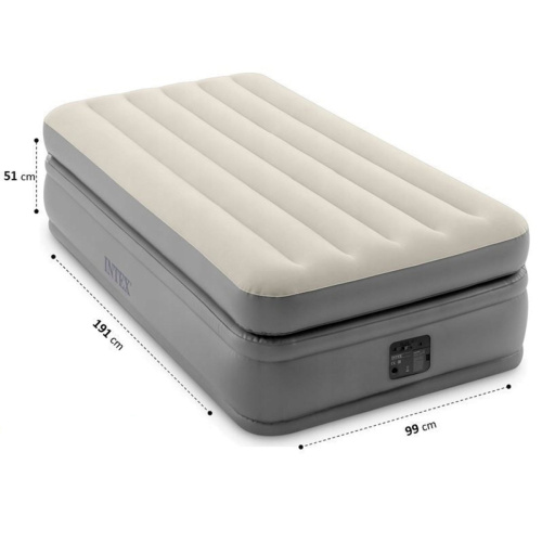 Надувне ліжко Intex 64162 (односпальне, 51*99*191 см., вбудований електронасос 220V, навантаження до 136 кг.) фото 2