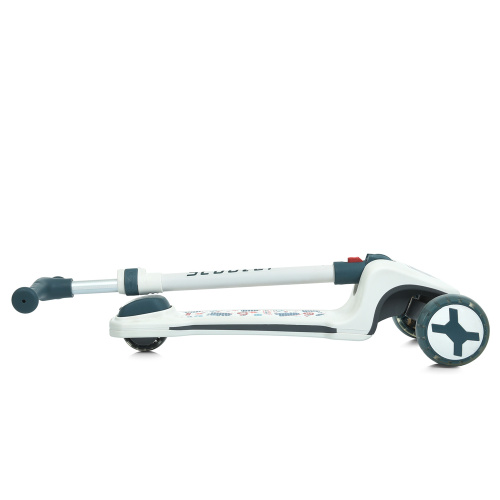 Самокат триколісний iTrike JR3-125-W (колеса: передні Ø4,5"/заднє Ø3,5"/PU, підсвітка, музика, гальмо: ножне/заднє, висота керма: 68-82,5 см, білий) фото 2