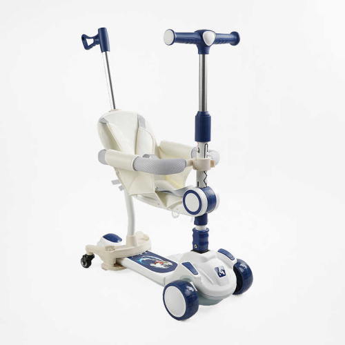Самокат триколісний Skyper FJ-59060 (5в1, колеса: передні Ø125 мм/заднє Ø100 мм/страхувальні/PU, батьківська ручка/захисний бампер/підсвічування) фото 4