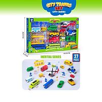 Набір машин 898 E-116 інерція, дорожні знаки, фігурки, 1 гелікоптер, 1 мотоцикл, 12 машинок, в коробці