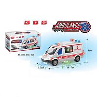 Машинка 4688 B "Швидка допомога", на батарейках, підсвічування, колеса вільного ходу, звук, в коробці