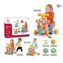 Каталка YL 621 A 2 кольори, толокар, ігровий центр, пальчикові ігри, інтерактивний телефон, звук, підсвічування, в коробці