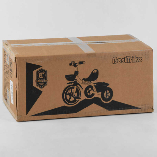 Велосипед дитячий триколісний Best Trike BS-9603 (1) гумові колеса, переднє d = 10 '', заднє d = 8 '', дзвіночок, 2 кошики, в коробці фото 3