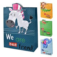 Пакет подарунковий паперовий M "Best friend" 23*32*10см Stenson R95480-M