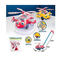 Каталка 382 2 кольори, “Гвинтокрил”, з дзвіночком, на паличці, рухливі елементи, в пакеті