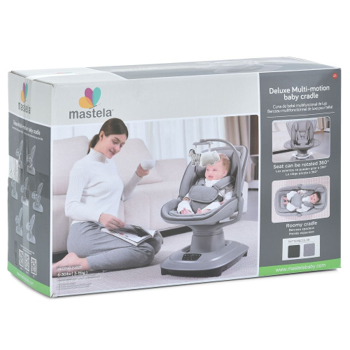 Крісло-гойдалка для немовлят з електро-заколисуванням Mastela 8911 (механізм гойдання: вверх-вниз, вперед-назад, керування зі смарфону) фото 11