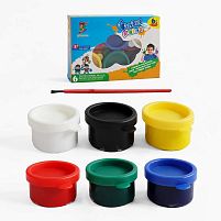 Пальчикові фарби C 72046 6 кольорів, пензлик, в коробці