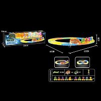 Трек 777-140 підсвітка, автоматичний принцип роботи, машинка на батарейках, довжина 60 см, в коробці