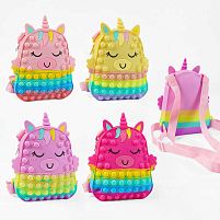 Рюкзак C 69426 “Єдиноріг”, поп іт, висота 27 см, регульовані лямки, в пакеті, ВИДАЄТЬСЯ ТІЛЬКИ МІКС ВИДІВ
