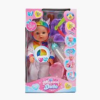 Пупс функціональний UKA-A 0940-12 "WToys", ОЗВУЧУВАННЯ УКРАЇНСЬКОЮ МОВОЮ, звук, від батарейок, п`є, ходить в туалет, в коробці