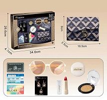 Набір аксесуарів 616-5 гаманець, окуляри, прикраси, імітація косметики, муляжі карток, в коробці