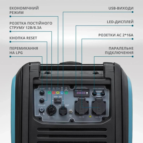 Інверторний комбінований генератор Konner&Sohnen KS 4000iEG S (220V/4 kW, газ/бензин, б/в, користувався 42 мотогодини, в ідеальному стані) фото 13