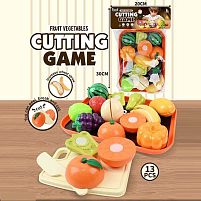 Продукти на липучці JQ 912-6 13 елементів, овочі, фрукти, таця, дощечка, ніж, в пакеті