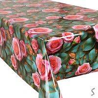 Скатертина-клейонка ПВХ 3-хшар. глянсова на тканевій основі Glossy Stenson MA-5997