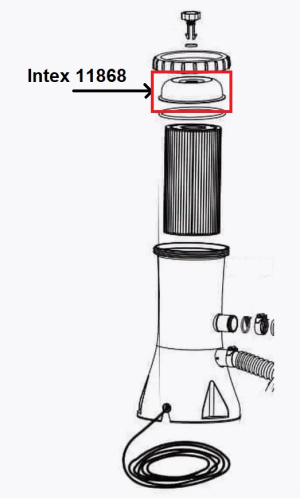 Кришка корпуса Intex 11868 (до фільтра картриджніих фільтруючих насосів, підходить до: Intex 28603, 28604, 28637, 28638) фото 4