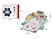 Килимок 371 звук, підсвічування, ігрова панель, піаніно, мелодії пісні, спінер, 4 брязкальця, пуль керування, в коробці