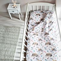 Змінний комплект постільної білизни "Тварини на велосипеді" 88130 тканина ФЛАНЕЛЬ, розмір 120*60 см "Bimbo", в пакеті