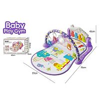 Килимок 8612 піаніно, звуки, мелодії, ноти, підсвічування, 5 підвісок, брязкальця, дзеркальце, в коробці