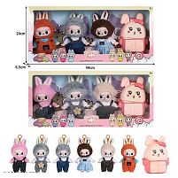 Набір героїв JZ 772 M7 2 види, 3 персонажі, брелки, рухливі кінцівки та голова, пластиковий рюкзачок, знімний одяг, карабін, в коробці