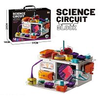 Електронний конструктор D 4005 42 елементи, 3 блоки живлення, підсвічування, запускач, на батарейках, експерименти, в коробці