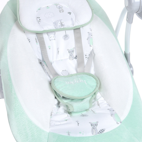 Крісло-гойдалка для немовлят з електро-заколисуванням El Camino ME 1075 TEDDY Mint Animals (механізм гойдання: маятник) фото 5