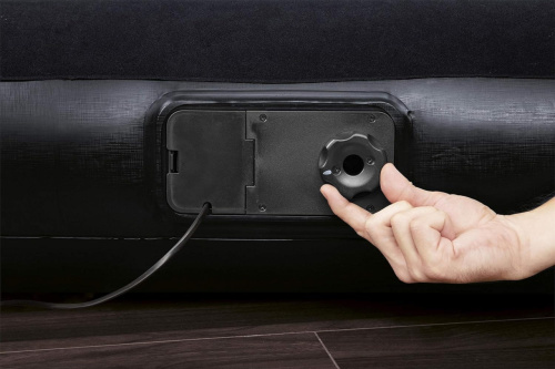 Надувний матрац BestWay 67462 «Flocked Air Bed» (25*137*191 см, 30 см з підголівником, півторамісний, вбудований електронасос 220V, до 273 кг) фото 8