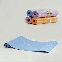 Килимок для йоги C 56205 "TK Sport", ВИДАЄТЬСЯ ТІЛЬКИ МІКС ВИДІВ, розмір 61х173 см, товщина 0.4 см